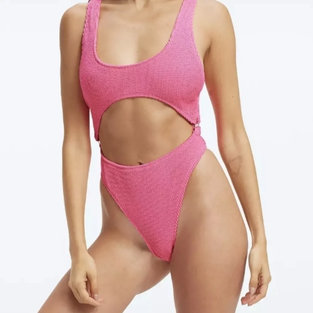 Good American Women Always Fits Monokini Pink One Piece Swim 1/2 S/M